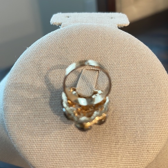 Ring Rose Gold Plated Adjustable Stone Ring - Picture 11 of 12